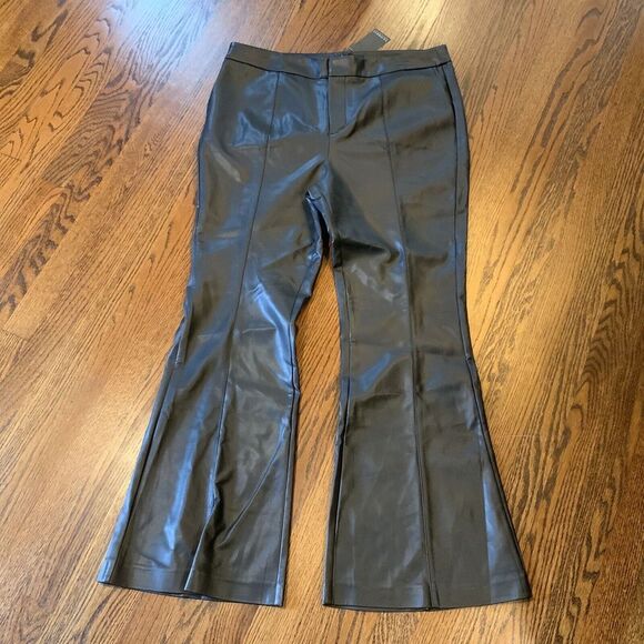 Eloquii Pants - NEW ELOQUII Women's Black Faux‎ Leather Flare Leg Pants Sz 14 NWT